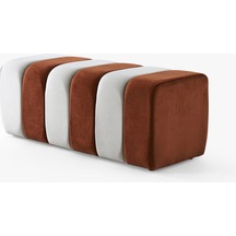 Premium Büyük Yarmalı Yatak Ucu Bench & Makyaj Masası Pufu Modern, Şık & Dekoratif Kahverengi Kahverengi