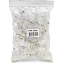 Hadron Hdx5062 Cat5 Konnektör Ez Rj45 Delikli 100lü Paket Şeffaf
