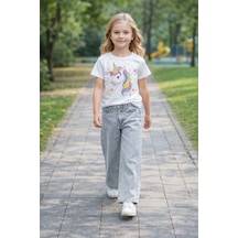 Cedy Denim Cedy Denım Yüksek Kalite Kız Çocuk Yüksek Bel %100 Cotton Palazzo Jean Pantolon Kar Yıkama