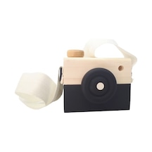 Ahşap Oyuncak Fotoğraf Makinesi - Siyah