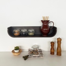 Dekoratif Ahşap Tasarım Duvar Rafı Ceviz