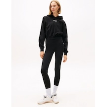 Tommy Hilfiger Tjw Gümüş Rengi Yazı Baskılı Kadın Siyah Tayt Dw0dw21830bds Siyah