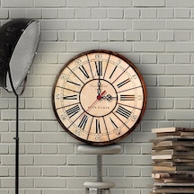 Kişiye Özel Old Town Tasarımlı Vintage Ahşap Duvar Saati 30 Cm. - 3 Çok Renkli