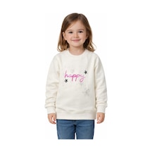 Kız Çocuk Happy Sweatshirt Bgl-st05270 Ekru