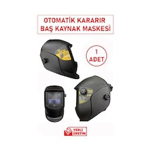 Güneş Enerjili Pilli Otomatik Kararan Kaynak Baş Maskesi Profesyonel Colormatik Koruma