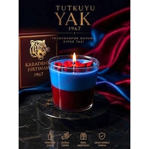 Mumelia Dalga Dalga Karadeniz - Doğal Soya Dekoratif Taraftar Mum - Bordo-mavi