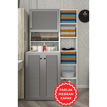 Kenzlife Membran Çamaşır Makinesi Dolabı Kasparovmaks Gribyz Panjur 180 096 55-20 Mebran Kapak Suntalam Gövde Banyo Kapaklı Arkalıksız Beyaz