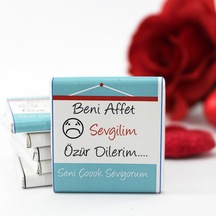 Dark Brown Beni Affet SEVGİLİM Yazılı Madlen Çikolata 72 Adet