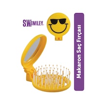 Beauty Makaron X Sw. Smiley Saç Fırçası - 3d Esnek, Aynalı, Çanta Boy - Compact Detangler Sarı
