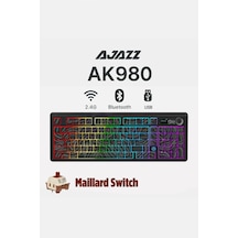 Ak980 3 Modlu Hot-swap Tft Ekranlı Mekanik Oyun Klavyesi-8.000 Mah Batarya Dinamik Rgb