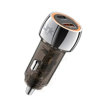 Linktech C436 55w Dual Pd30w + Qc25w Şeffaf Araç Şarj Adaptörü -