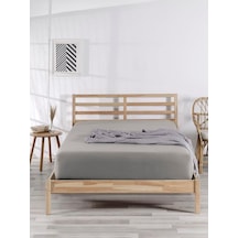 The Berb %100 Pamuklu Tek/çift Kişilik Lastikli Penye Çarşaf Fitted Jersey Vizon, 100x200 Genel
