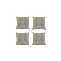 Bej 4'lü Kombin Pofudik Kare Sandalye Minderi 40 X 40 Cm