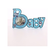 2 Adet Baby Yazılı Sevimli Mini Resim Çerçevesi Mavi