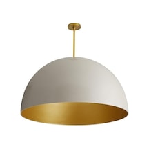 Mylights 50Cm Beyaz Içi Altın Aleminyum Paslanmaz Metal Avize 50