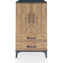 Hyperion Komodin 2 Raflı Tek Çekmeceli 2 Kapaklı 60x44x106 Antrasit-çam Antrasit