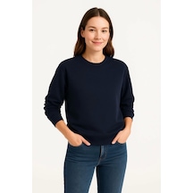 Epilons Zenda1125 Üç İplik Düz Bisiklet Yaka Sweatshirt - Lacivert Zenda478