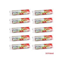 Florex 60 Litre Büzgülü Çilek Kokulu Çöp Torbası Poşeti / 65 x 70 CM - 10 x 10 Rulo / Paket