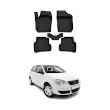 Volkswagen Polo 4.5 2005-2009 Uyumlu 4d Havuzlu Paspas Kauçuk Siyah 5 Parça