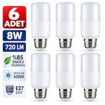 Pil Buji Led Avize Aplik Ampulü 8w E27 6500k Beyaz Işık 6 Adet Beyaz 6 Lı Paket