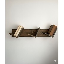 Doğal Ahşap Kitaplık, Dekoratif Tasarım Ahşap Vintage Kitaplık Ceviz