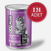 CatPlus Kuzu Etli ve Havuçlu Konserve Yetişkin Kedi Maması 24 x 395 G