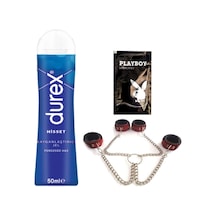 Durex Hisset Pürüzsüz Hazlar 50 Ml Jel + Kırmızı Deri El Ve Ayak Kelepçesi + Hediye