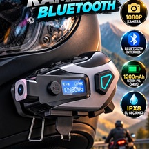 Motosiklet Kaskı İçi Bluetooth Kulaklık Kameralı 1200mah Uzun Pil Ömrü Ipx8 Su Geçirmez