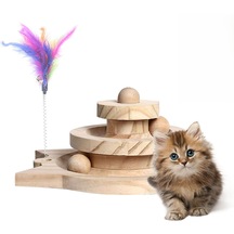 Hpytech Ahşap Kedi Oyuncağı Toplu Zeka Oyuncağı & Tüylü Olta Seti