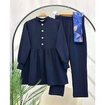 Lovie Moda Kadın Taş Düğmeli İkili Takım Lacivert Lovie Moda Kadın Taş Düğmeli İkili Takım Lacivert