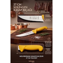 Profesyonel Kasap Bıçağı - Paslanmaz Çelik Ergonomik Saplı Et Kesim Ve Yüzme Bıçağı 27 Cm Çok Renkli