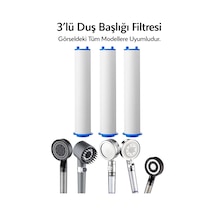 3 Adet Filtreli Duş Başlığı Filtresi Kireç Önleyici Filtre Pamuk Diğer