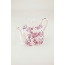 Gül Kurusu İngiliz Altın Yaldızlı Porselen Demlik