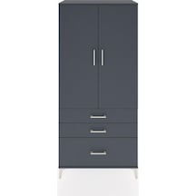 Hyperion Dolap 4 Raflı 3 Çekmeceli 2 Kapaklı 88x44x195 Antrasit-antrasit Antrasit