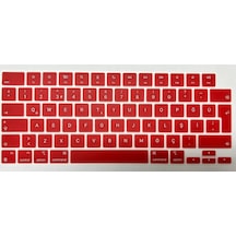 Arabulalaca Apple Uyumlu MacBook Air 13.6 A2681 Türkçe Silikon Klavye Kırmızı