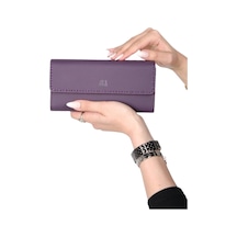Mft Leather Hakiki Deri El Portföyü Cüzdan Hilton 8926 Flother Mat Mor