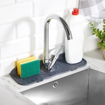 Elastik Musluk Matı Su Tutucu Düzenleyici Silikon Kaydırmaz Mutfak Eyve Banyo Lavabo Tezgah Üstü Matı Çok Renkli