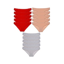 Royaleks 15 adet Süper Eko Set Likralı Kadın Slip Külot 513 RYL-EKO15015 Çok Renkli