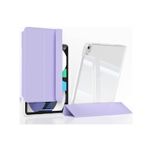 Apple İpad Air 13 2025 M3 Kılıf Magnetik Ayrılabilen Airbagli Zore Sliding Tablet Kılıfı Akıllı Uyandırma, Darbe Koruma, Apple Pencil Tutucu Lavender