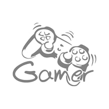 Gamer Sticker 17x17 Cm Gri