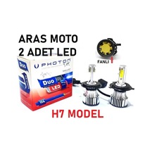 H7 Photon Fanlı Xenon Led Beyaz Ampül H7 12-24 V Duo Soğutucu Fanlı Model 2 Adet Supermoto