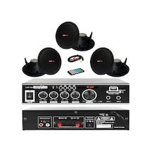 Lastvoice Black Small-2 Tavan Hoparlör ve Anfi Ses Sistemi Paketi