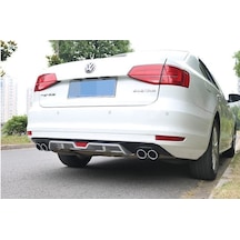Autogp Vw Jetta Arka Tampon Difüzörü Sedan 2015 / 2019 Gri 4 Çıkış