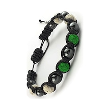 Hematit Taşlı Yeşil Beyaz Kazaziye Detaylı Tasarım Taraftar  Şamba