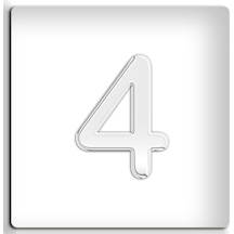 4.2 Cm Metal Krom Kapı Numarası - Kendinden Yapışkanlı No 4
