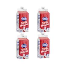 Pratik Havlu, 500 Yaprak, Çok Amaçlı El Ve Yüz Havlusu, 4 Adet