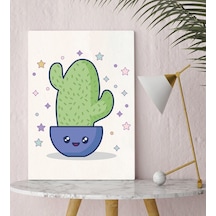 Bk Gift Kaktüs Tasarımlı Kanvas Tablo 30X50Cm-8 (551143011)