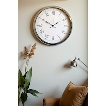 Roma Zarafeti Krom 52 Cm Metal Duvar Saati Çok Renkli