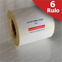 80X80 Termal Etiket 6 Rulo Barkod Etiket Kalite Barkod