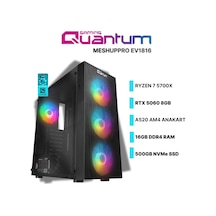 Quantum Gaming MESHUPPRO EV1816 R7-5700X 16 GB 500 GB NVMe RTX5060 Free Dos Masaüstü Oyuncu Bilgisayarı